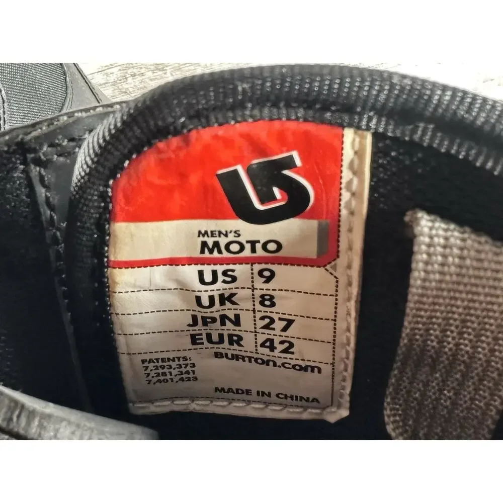 Men's Burton Moto Black Snowboarding Boots Sz 9 EUC!